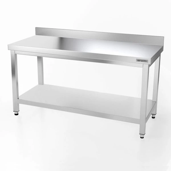 Edelstahl Arbeitstisch PREMIUM - 1500x800mm - Mit Grundboden & Aufkantung 5 Edelstahl Arbeitstisch PREMIUM - 1500x800mm - Mit Grundboden & Aufkantung – Bild 3