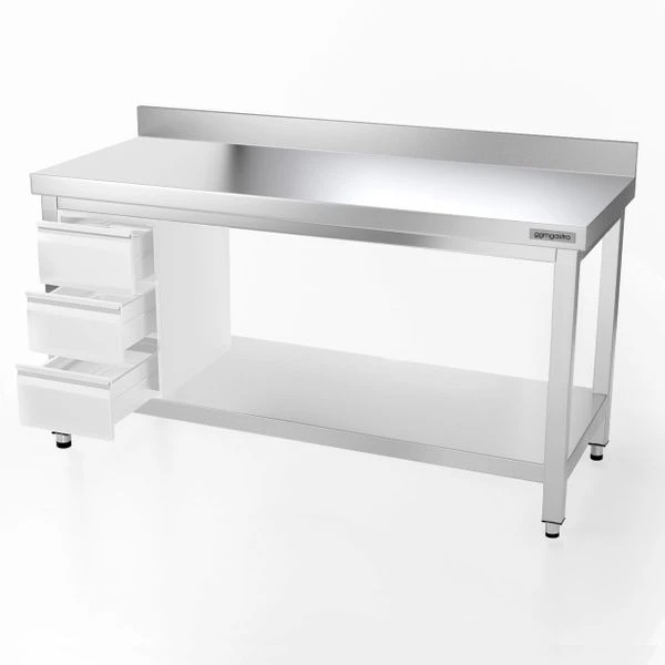 Edelstahl Arbeitstisch PREMIUM - 1500x800mm - Mit Grundboden & Aufkantung 11 Edelstahl Arbeitstisch PREMIUM - 1500x800mm - Mit Grundboden & Aufkantung – Bild 9