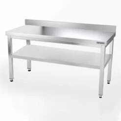 Edelstahl Arbeitstisch PREMIUM - 1600x800mm - Mit Grundboden & Aufkantung -Berühmter Küchengeräte Laden 167a hoehe2 c7a0 1