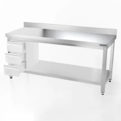 Edelstahl Arbeitstisch PREMIUM - 1800x800mm - Mit Grundboden & Aufkantung -Berühmter Küchengeräte Laden 187a 3s 1b06