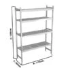 Aluminium Grundregal - 1195 X 1800 Mm -Berühmter Küchengeräte Laden 2 LL184 4 RL124P masse cb59