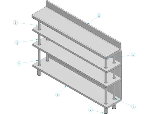 Edelstahl Bar-Arbeitstisch Mit 4 Ablagen 1500x300 5 Edelstahl Bar-Arbeitstisch Mit 4 Ablagen 1500x300 - Image 3