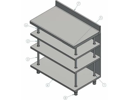 Edelstahl Bar-Arbeitstisch Mit 4 Ablagen 1000x600 5 Edelstahl Bar-Arbeitstisch Mit 4 Ablagen 1000x600 – Bild 3