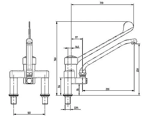 Zweiloch Mischbatterie 4000 4 Zweiloch Mischbatterie 4000 - Image 2