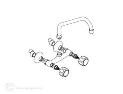 Zweiloch Wandmischbatterie 1000 -Berühmter Küchengeräte Laden 636846174853865144 943c