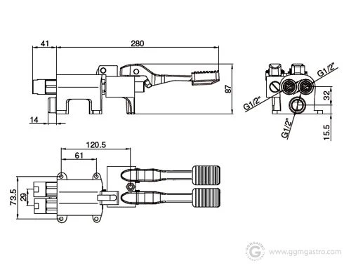Fußbedienung 2000 Mit Eingebauter Mischbatterie 4 Fußbedienung 2000 Mit Eingebauter Mischbatterie - Image 2