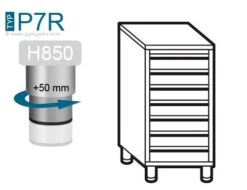 Schubladenschrank PREMIUM Mit 7 Schubladen Für Pizzateigbällchen - 700x500mm -Berühmter Küchengeräte Laden 636846175250717670 26ec 1