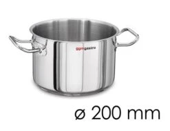 Fleischtopf - Ø 200 Mm - Höhe 130 Mm | Edelstahltopf | Kochtopf | Küchentopf | Bratentopf | Induktion