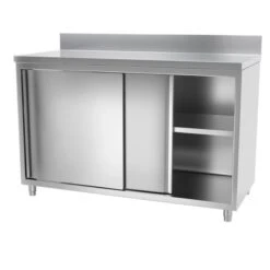 Edelstahl Arbeitsschrank PREMIUM - 1400x700mm - Mit Schiebetür & Aufkantung -Berühmter Küchengeräte Laden 636846188179965454 7d40 2