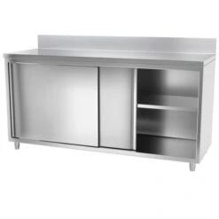 Edelstahl Arbeitsschrank ECO - 2000x600mm - Mit Schiebetür Und Aufkantung -Berühmter Küchengeräte Laden 636846188349146895 524f 3