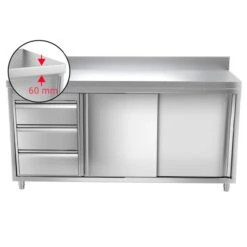 Edelstahl Arbeitsschrank PREMIUM - 1800x700mm - Mit 3 Schubladen Links & Aufkantung 12 Edelstahl Arbeitsschrank PREMIUM - 1800x700mm - Mit 3 Schubladen Links & Aufkantung -Berühmter Küchengeräte Laden 636846188477413204 dac6