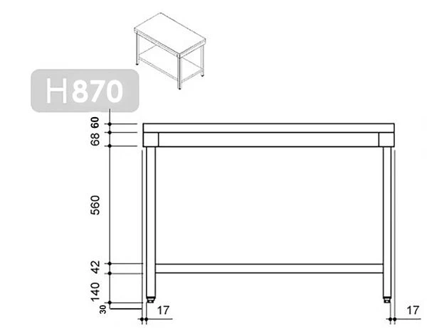 Edelstahl Arbeitstisch PREMIUM - 1800x700mm - Mit Grundboden Ohne Aufkantung 11 Edelstahl Arbeitstisch PREMIUM - 1800x700mm - Mit Grundboden Ohne Aufkantung - Image 9