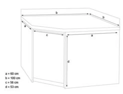 Edelstahl Eckarbeitsschrank PREMIUM Mit Flügeltür & Aufkantung 1150x600mm -Berühmter Küchengeräte Laden 636846189447694262 e733