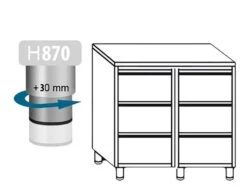 Schubladenschrank PREMIUM Mit 6 Schubladen - 1000x700mm -Berühmter Küchengeräte Laden 636846189575944713 8971
