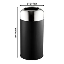 Abfallbehälter Für Innen & Außen - 40 Liter - Schwarz/Chrome