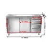 Edelstahl Arbeitsschrank PREMIUM - 1400x700mm - Mit 3 Schubladen Rechts Ohne Aufkantung -Berühmter Küchengeräte Laden ASK147R3 masse d009