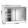 Edelstahl Arbeitsschrank PREMIUM - 1400x800mm - Mit Schiebetür & Aufkantung -Berühmter Küchengeräte Laden ASK148A masse3 83f1