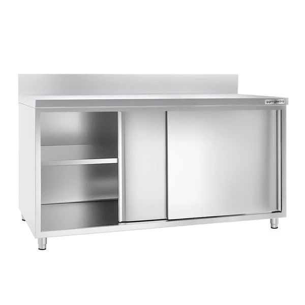 Edelstahl Arbeitsschrank PREMIUM - 1800x600mm - Mit Schiebetür & Aufkantung 4 Edelstahl Arbeitsschrank PREMIUM - 1800x600mm - Mit Schiebetür & Aufkantung - Image 2