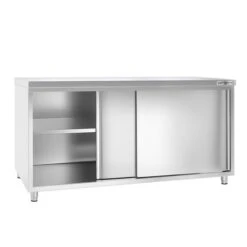 Edelstahl Arbeitsschrank PREMIUM - 2000x600mm - Mit Schiebetür Ohne Aufkantung -Berühmter Küchengeräte Laden ASK206 8f6f 3