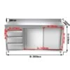 Edelstahl Arbeitsschrank PREMIUM - 2000x700mm - Mit 3 Schubladen Links & Aufkantung -Berühmter Küchengeräte Laden ASK207L3A masse f67a