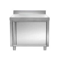 Edelstahl Arbeitsschrank PREMIUM - 600x600mm - Mit Flügeltür & Aufkantung -Berühmter Küchengeräte Laden ASK66A 001 f22f