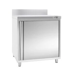 Edelstahl Arbeitsschrank PREMIUM - 600x600mm - Mit Flügeltür & Aufkantung -Berühmter Küchengeräte Laden ASK66A 2e44