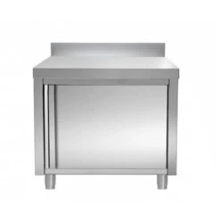 Edelstahl Arbeitsschrank PREMIUM - 600x700mm - Mit Flügeltür & Aufkantung -Berühmter Küchengeräte Laden ASK67A 36cf
