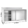 Edelstahl Arbeitsschrank PREMIUM - 2000x600mm - Mit Schiebetür & Aufkantung -Berühmter Küchengeräte Laden ASK 206A masse3 9584