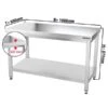 Edelstahl Arbeitstisch PREMIUM - 1000x600mm - Mit Grundboden Ohne Aufkantung