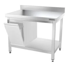 Edelstahl Arbeitstisch PREMIUM - 1000x700mm - Mit Grundboden & Aufkantung -Berühmter Küchengeräte Laden ATK107A 006 0376