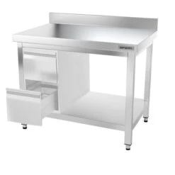 Edelstahl Arbeitstisch PREMIUM - 1000x700mm - Mit Grundboden & Aufkantung -Berühmter Küchengeräte Laden ATK107A 007 6a5c