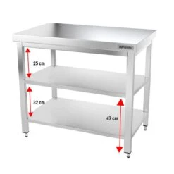 Edelstahl Arbeitstisch PREMIUM - 1000x700mm - Mit Grundboden Ohne Aufkantung -Berühmter Küchengeräte Laden ATK107 004 e828