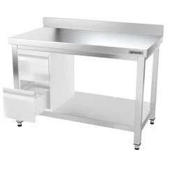 Edelstahl Arbeitstisch PREMIUM - 1200x700mm - Mit Grundboden & Aufkantung -Berühmter Küchengeräte Laden ATK127A 004 5fbf