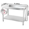 Edelstahl Arbeitstisch PREMIUM - 1200x700mm - Mit Grundboden Ohne Aufkantung -Berühmter Küchengeräte Laden ATK127 masse001 e793
