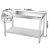 Edelstahl Arbeitstisch PREMIUM - 1200x800mm - Mit Grundboden Ohne Aufkantung -Berühmter Küchengeräte Laden ATK128 001 masse 01 f387