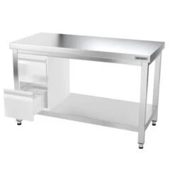 Edelstahl Arbeitstisch PREMIUM - 1200x800mm - Mit Grundboden Ohne Aufkantung -Berühmter Küchengeräte Laden ATK128 008 259d