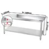 Edelstahl Arbeitstisch PREMIUM - 1600x600mm - Mit Grundboden Ohne Aufkantung -Berühmter Küchengeräte Laden ATK166 masse neu 5c24