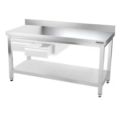 Edelstahl Arbeitstisch PREMIUM - 1600x700mm - Mit Grundboden & Aufkantung -Berühmter Küchengeräte Laden ATK167A 005 d5c6