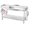 Edelstahl Arbeitstisch PREMIUM - 1600x700mm - Mit Grundboden Ohne Aufkantung -Berühmter Küchengeräte Laden ATK167 masse01 45a9