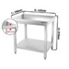 Edelstahl Arbeitstisch PREMIUM - 600x700mm - Mit Grundboden Ohne Aufkantung -Berühmter Küchengeräte Laden ATK67 masse001 b603