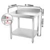 Edelstahl Arbeitstisch PREMIUM - 700x700mm - Mit Grundboden & Aufkantung -Berühmter Küchengeräte Laden ATK77A masse001 9d82