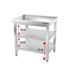 Edelstahl Arbeitstisch PREMIUM - 800x600mm - Mit Grundboden Ohne Aufkantung -Berühmter Küchengeräte Laden ATK86 004 1fcd