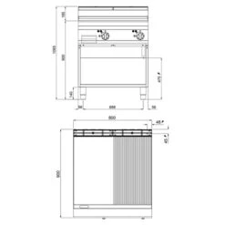 Elektro Bratplatte - 11,4 KW - Glatt & Gerillt -Berühmter Küchengeräte Laden EGB899MGG drawing 8d6e