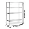 Edelstahlregal PREMIUM - 1600x500mm - Mit 4 Ablagen (VERSTELLBAR) 2 Edelstahlregal PREMIUM - 1600x500mm - Mit 4 Ablagen (VERSTELLBAR) -Berühmter Küchengeräte Laden ERP165N masse 6ec0