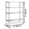 Edelstahlregal PREMIUM - 1800x500mm - Mit 4 Ablagen (VERSTELLBAR) -Berühmter Küchengeräte Laden ERP185N masse e92e