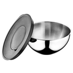 9-teiliges Edelstahlschüssel Set - Ø 160, 200, 240mm - Inkl. Reibe Und Aufbewahrungsdeckel -Berühmter Küchengeräte Laden ESDOM9 2 e938