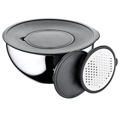 9-teiliges Edelstahlschüssel Set - Ø 160, 200, 240mm - Inkl. Reibe Und Aufbewahrungsdeckel -Berühmter Küchengeräte Laden ESDOM9 3 9c98