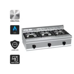 Gasherd - 31 KW - 3 Brenner -Berühmter Küchengeräte Laden GHB164T Icons 3a2c