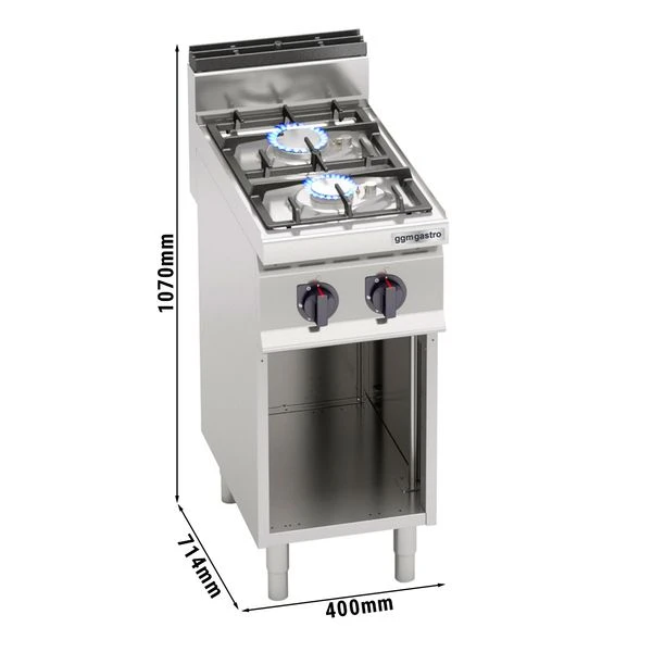 Gasherd - 9,5 KW - 2 Brenner 3 Gasherd - 9,5 KW - 2 Brenner