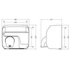 AIR-WOLF | Händetrockner Mit Infrarot-Sensor - Edelstahl -Berühmter Küchengeräte Laden HTEAW5 skizze cec3